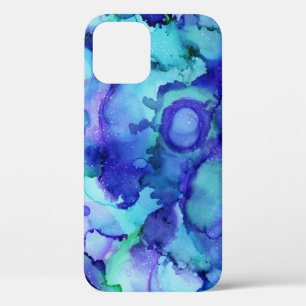 Purple and white abstract painting iPhone 12 case