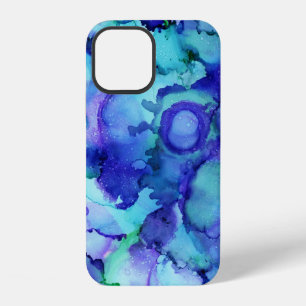Purple and white abstract painting iPhone 12 case