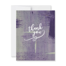 Purple and White Abstract Painting Thank You Card