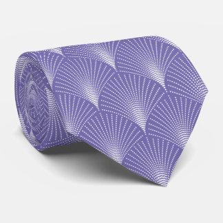 Purple and white Art Deco pattern Neck Tie