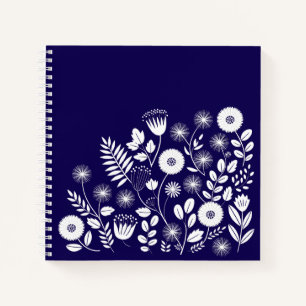 Purple and White Boho Wildflower Notebook