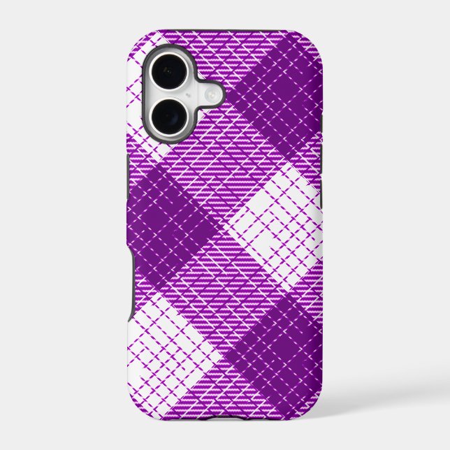 Purple and White Bold Checkered Plaid Design  (Back)