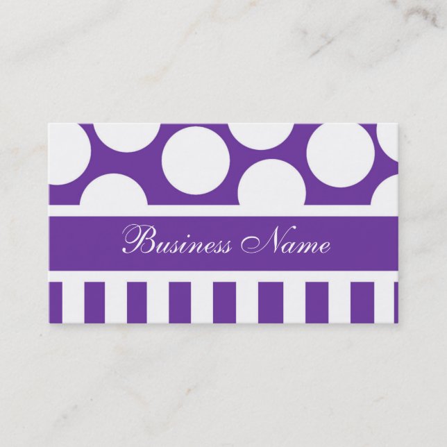 Purple And White Business Card (Front)