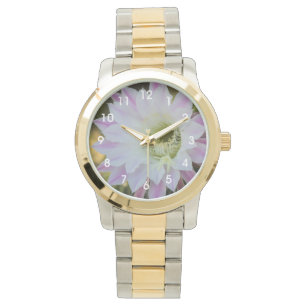 Purple and White Cactus Flower  Watch