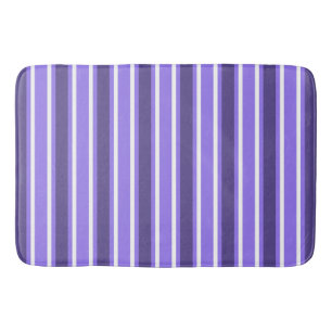 Purple and white candy stripes bath mat