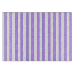 Purple and white candy stripes cutting board