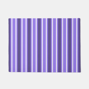 Purple and white candy stripes doormat