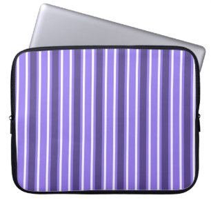 Purple and white candy stripes laptop sleeve