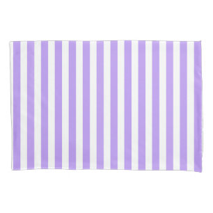 Purple and white candy stripes pillowcase