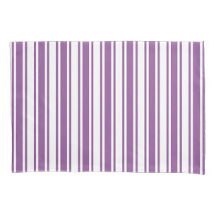 Purple and white candy stripes pillowcase