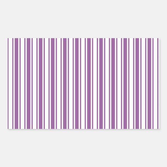 Purple and white candy stripes rectangular sticker (Front)