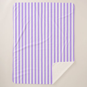 Purple and white candy stripes sherpa blanket