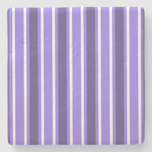 Purple and white candy stripes stone coaster