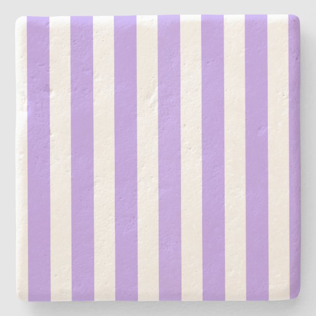 Purple and white candy stripes stone coaster (Front)