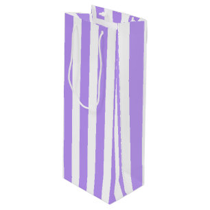 Purple and white candy stripes wine gift bag