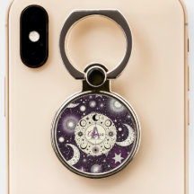 Purple and White Celestial Dreams: Moon and Stars