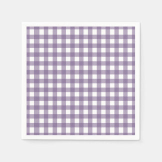 Purple and White Checked Gingham Pattern Napkin
