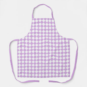 Purple and White Chequered Pattern Apron