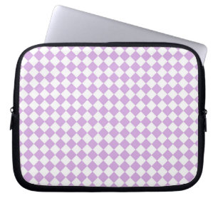 Purple and White Chequered Pattern Laptop Sleeve