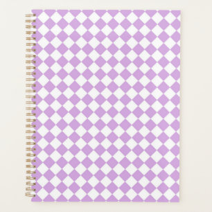 Purple and White Chequered Pattern Planner