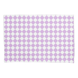 Purple and White Chequered Pattern Standard Pillowcase