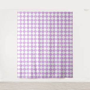 Purple and White Chequered Pattern Tapestry