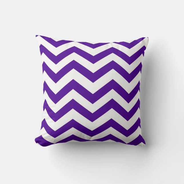 Purple and White Chevron Cushion (Front)