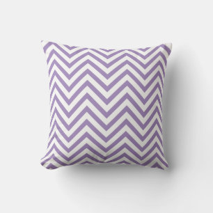Purple and White Chevron Pattern Cushion