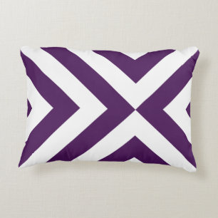 Purple and White Chevrons Decorative Cushion