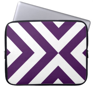Purple and White Chevrons Laptop Sleeve