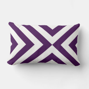 Purple and White Chevrons Lumbar Cushion