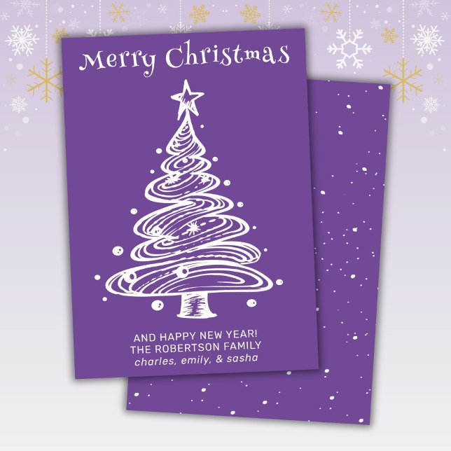 Purple and White Christmas Holiday Card (Creator Uploaded)