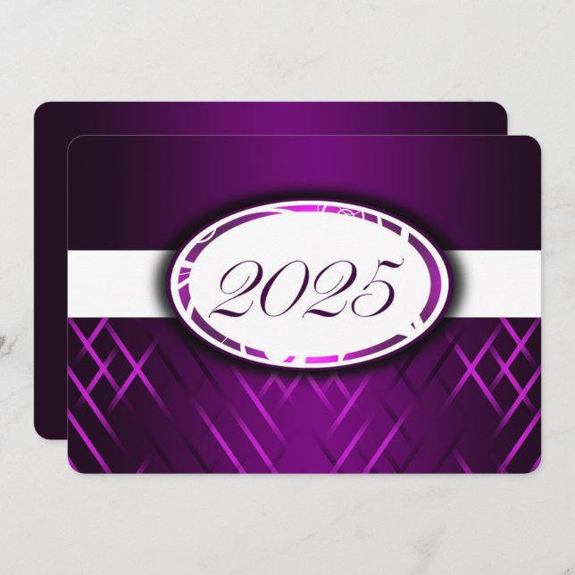 Purple and White Class of 2025 Party Invitation (Front/Back)