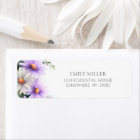 Purple and White Daisies Return Address Label
