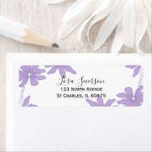 Purple and White Daisies Return Address Label