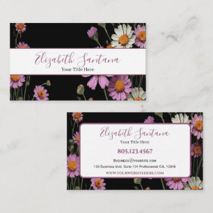 Purple and White Daisy Floral Business Card