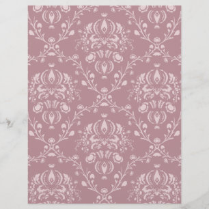 Purple and White Damask
