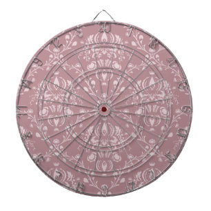 Purple and White Damask Dartboard