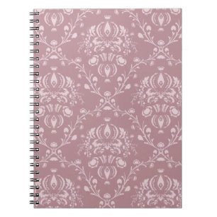 Purple and White Damask Notebook