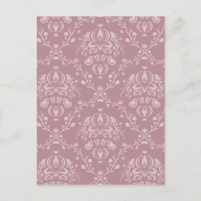 Purple and White Damask Postcard (Front)