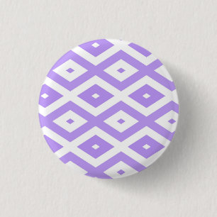 Purple and white diamond pattern 3 cm round badge