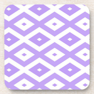 Purple and white diamond pattern coaster