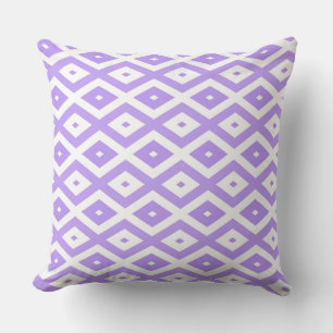 Purple and white diamond pattern cushion