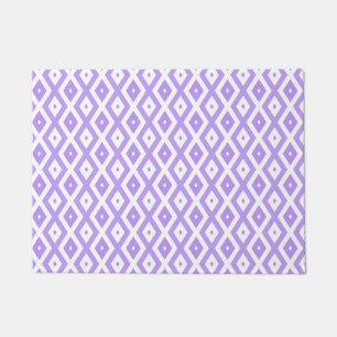 Purple and white diamond pattern doormat