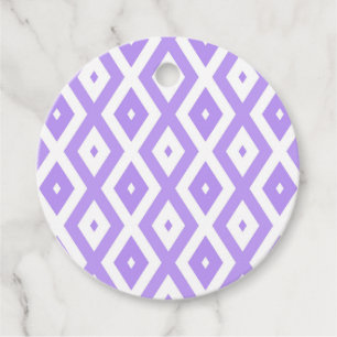 Purple and white diamond pattern favour tags