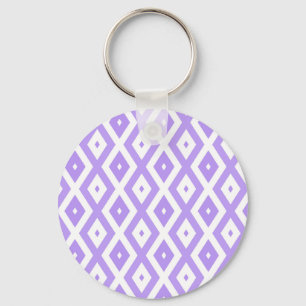 Purple and white diamond pattern key ring