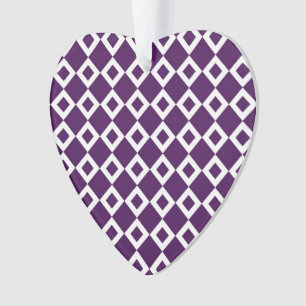 Purple and White Diamond Pattern Ornament