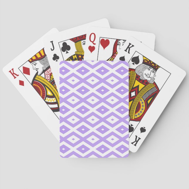 Purple and white diamond pattern playing cards (Back)