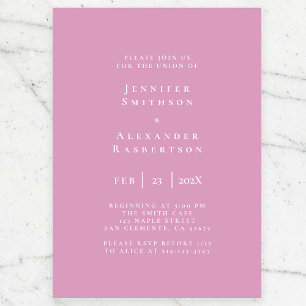 Purple and White Elegant Wedding Invitation