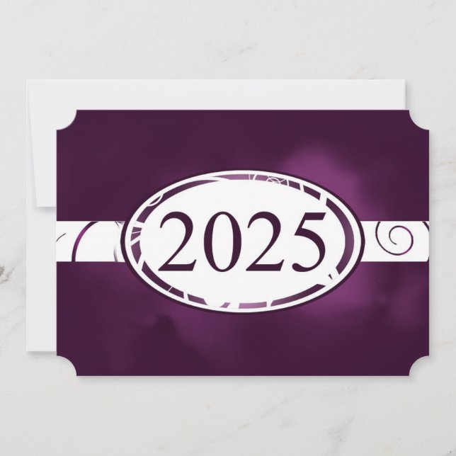 Purple and White Floral Button 2025 Card (Front)
